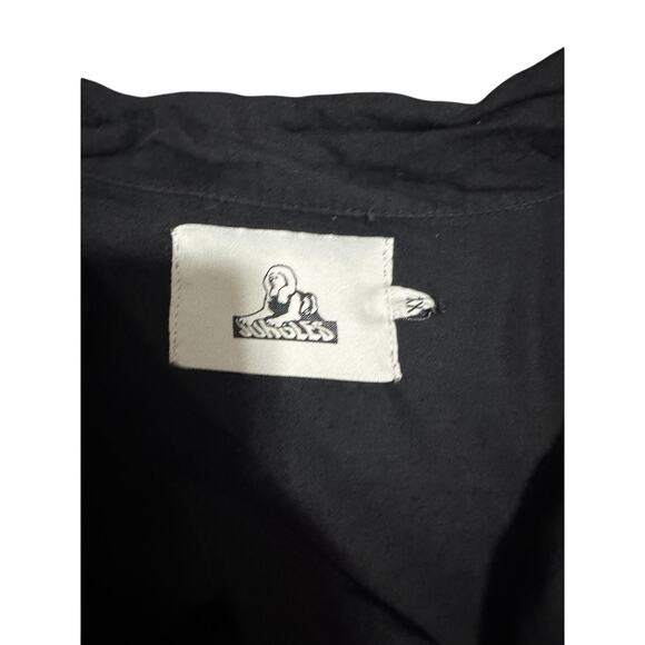 Jungles Black Waterfall Camp Shirt Modern Escapism Lyocell Button-Up (L) - Picture 4 of 6